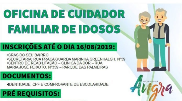 Oficinas gratuitas para cuidador de idosos de Angra dos Reis