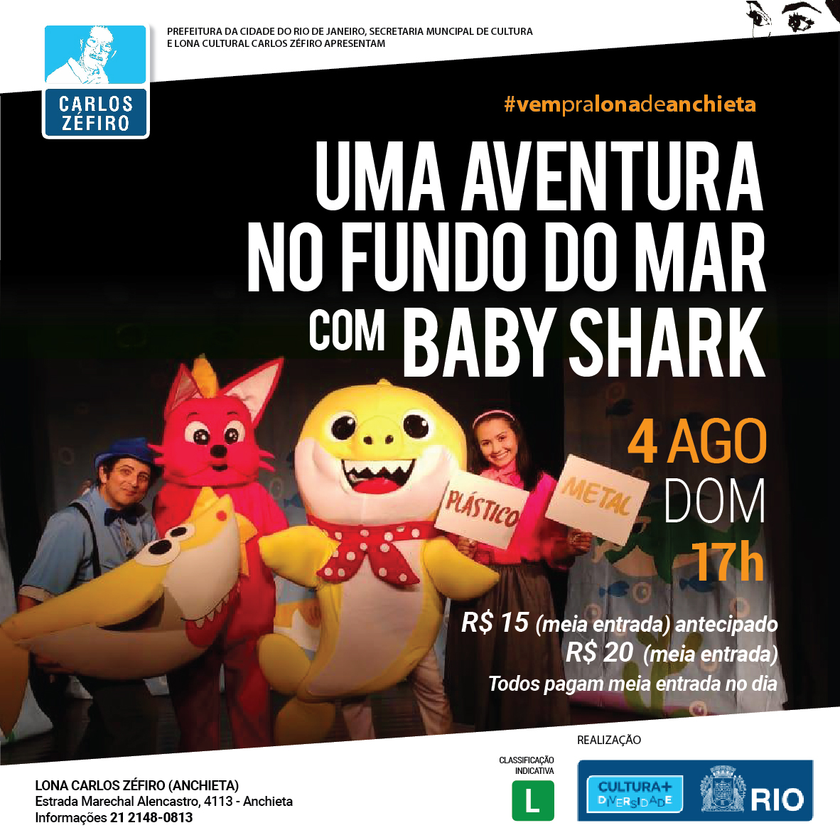 Peça 'Baby Shark: Uma Aventura no Fundo do Mar' é encenada em Volta Redonda, Sul do Rio e Costa Verde