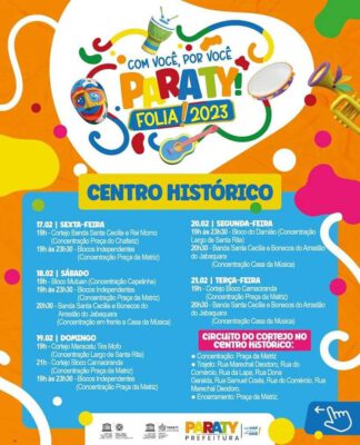 Carnaval 2023 – Programação do carnaval de Paraty