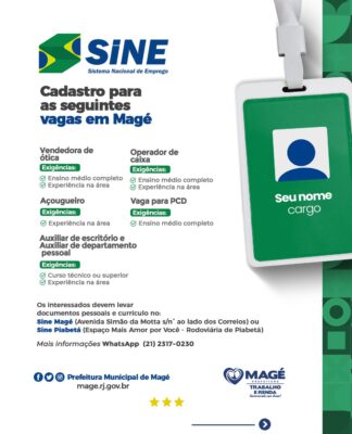 Vagas de emprego em Magé