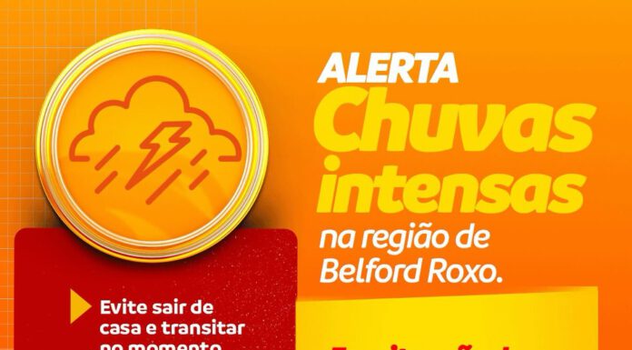 Alerta de chuvas intensas em Belford Roxo