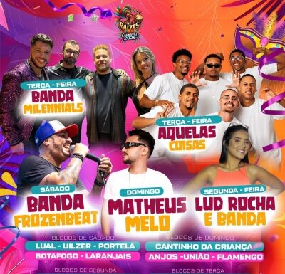 Programação do Carnaval Raízes 2025 de Itaocara
