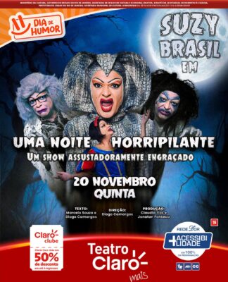 Um show assustadoramente engraçado: Suzy Brasil estreia “Uma Noite Horripilante” no Teatro Claro Mais RJ