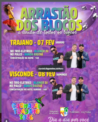 Carnaval 2026 – Arrastão dos Blocos – Trajano de Moraes